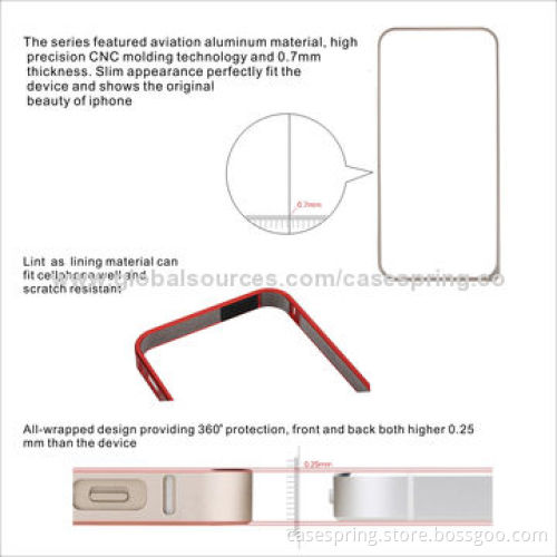 Ultra-thin Alloy Bumper for iPhone 4/5/5s, Metal Bumper, Ultra-thin Aluminum Alloy Bumper for iPhone
